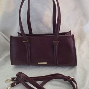 Burgundy Shoulder Bag With Crossbody Strap EUC
